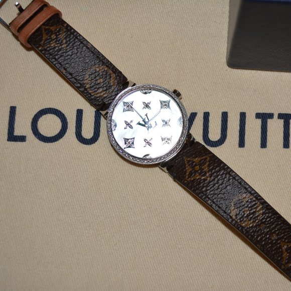 Louis Vuitton Tambor Slim Quartz Dentelle with Diamonds Watch - Picture 4 of 6